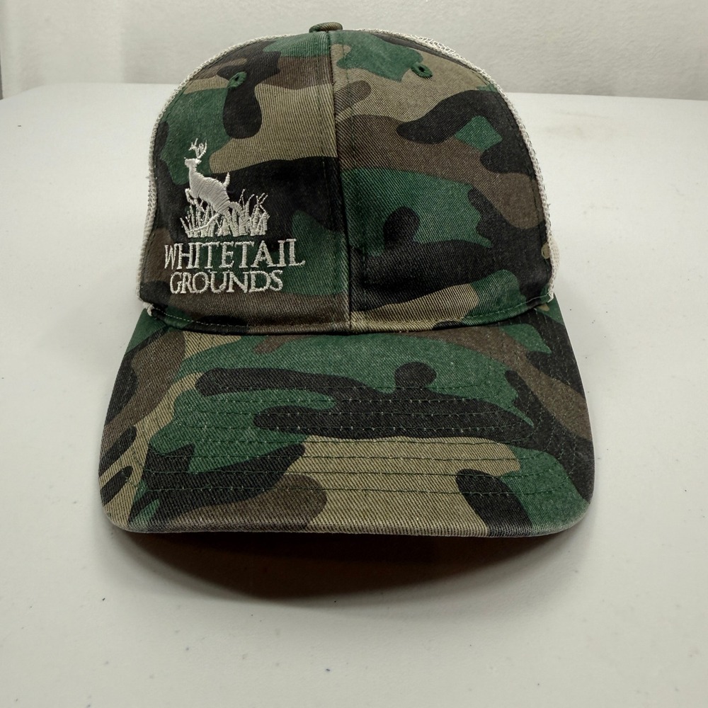 Richardson Trucker Hat Mens OSFA Camo Whitetail Grounds Deer Mesh Snapback